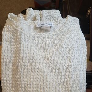 Gloria Lance Women's White Textured Blouse